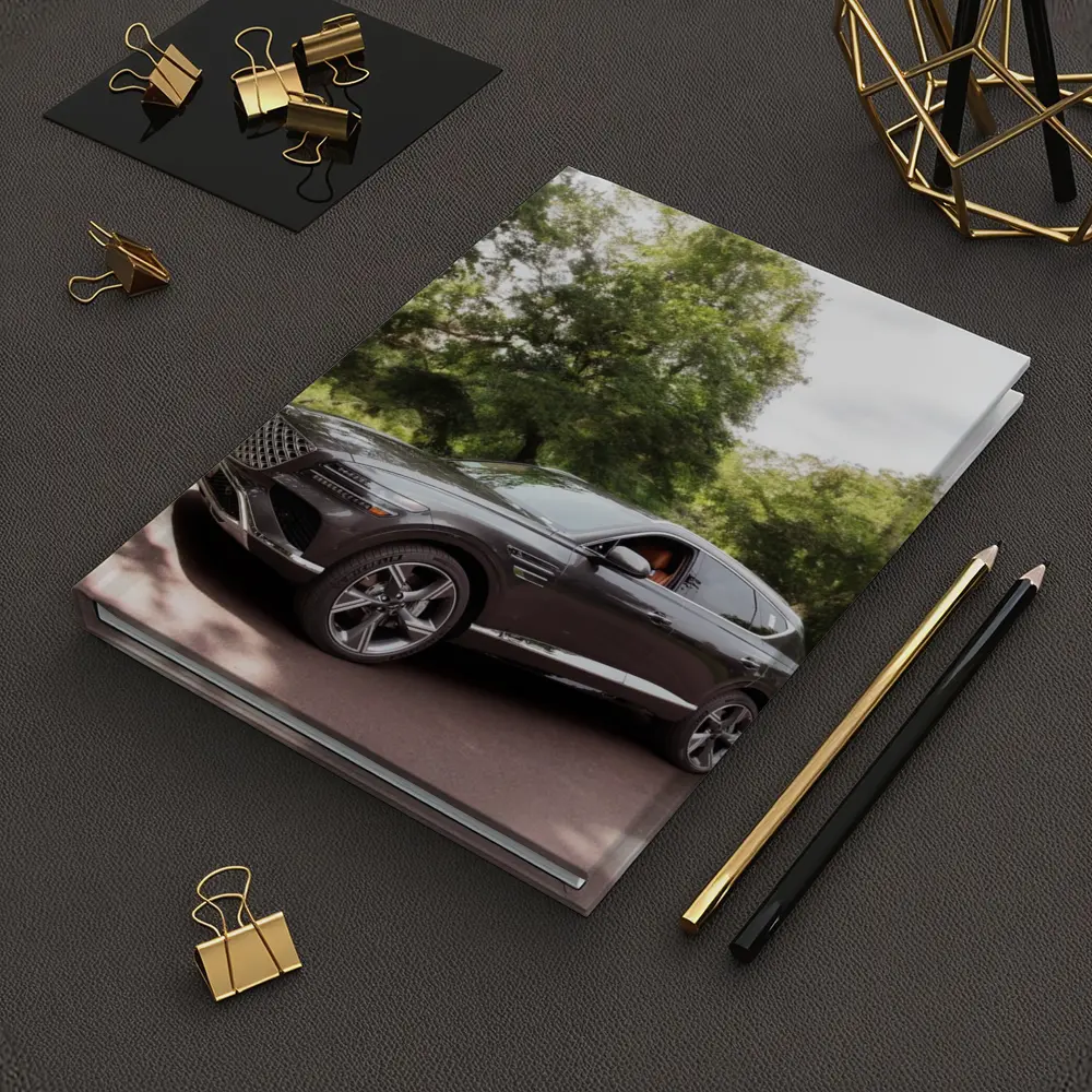Genesis GV80 SUV Parked Among Green Trees – Notebooks