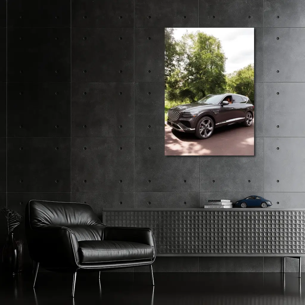 Genesis GV80 SUV Parked Among Green Trees – Wall Art