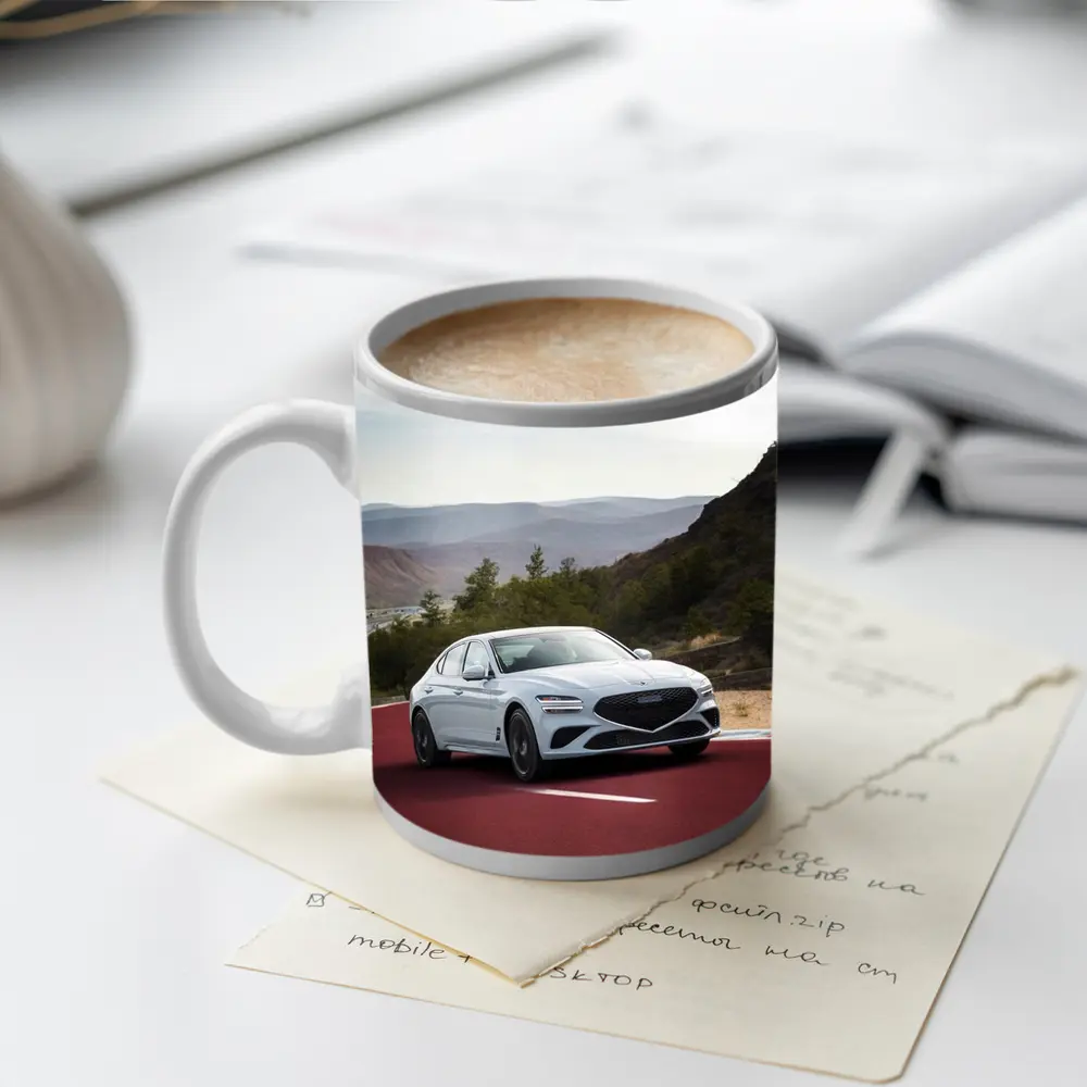 Genesis G70 Sport Sedan on Red Track – Mugs