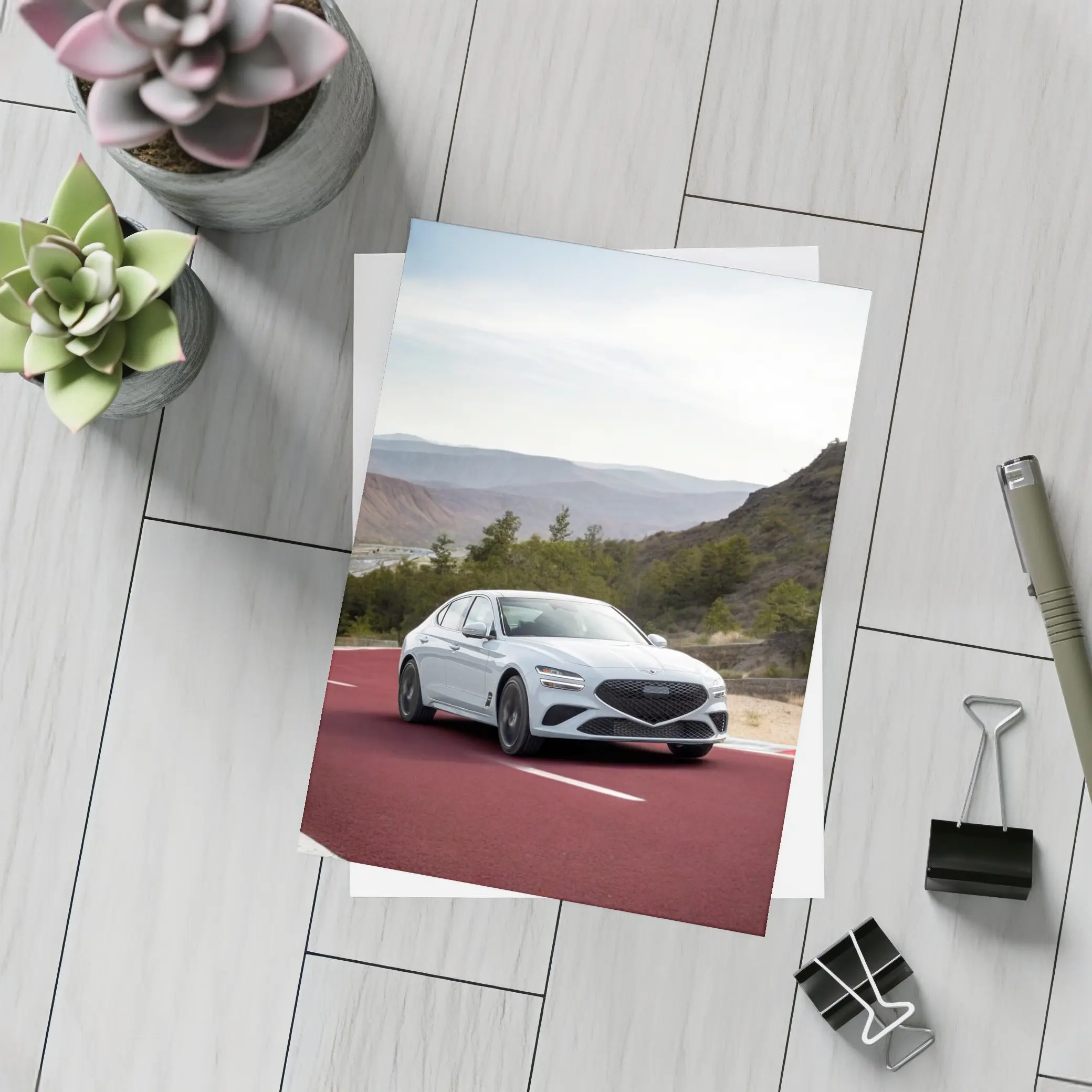 Genesis G70 Sport Sedan on Red Track – Postcards