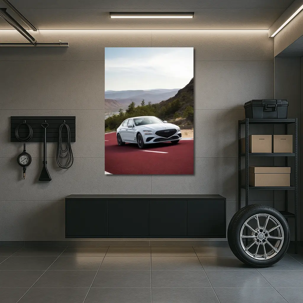Genesis G70 Sport Sedan on Red Track – Wall Art