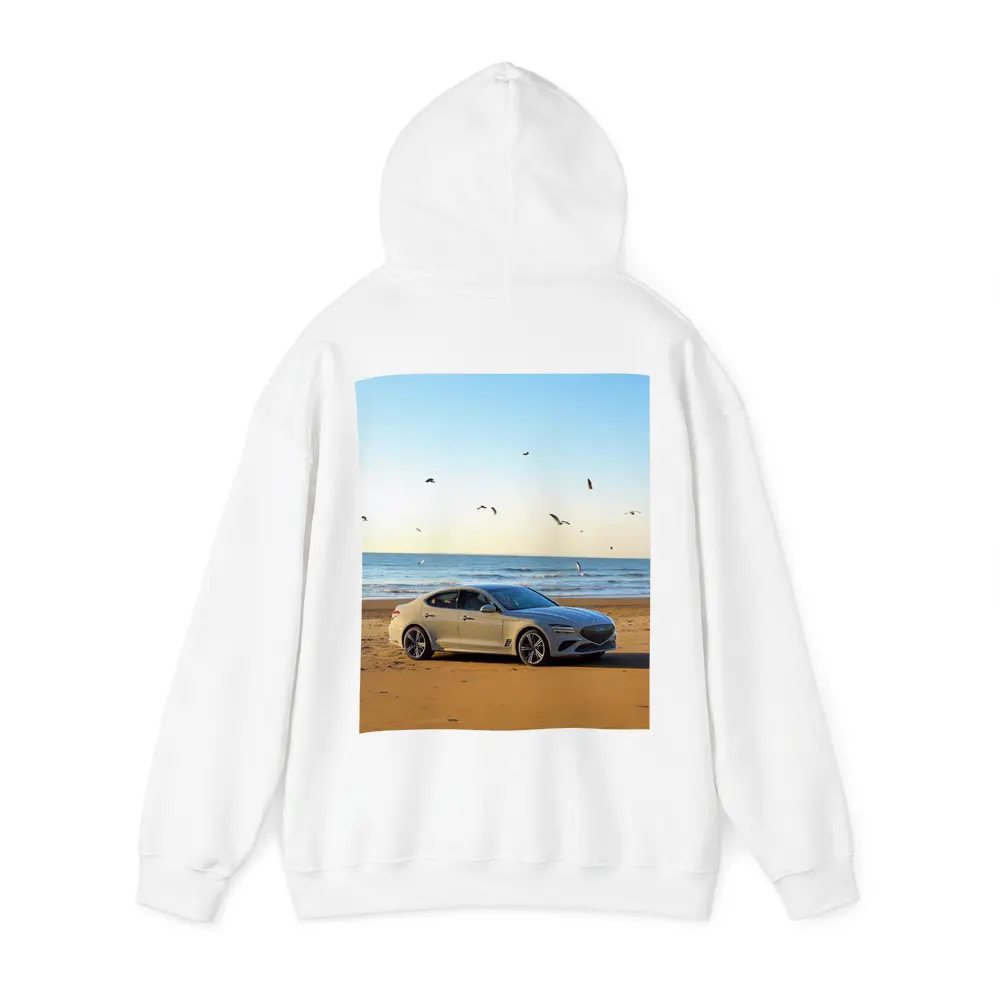 Genesis G70 Silver Sedan Beach Setting – Hoodies