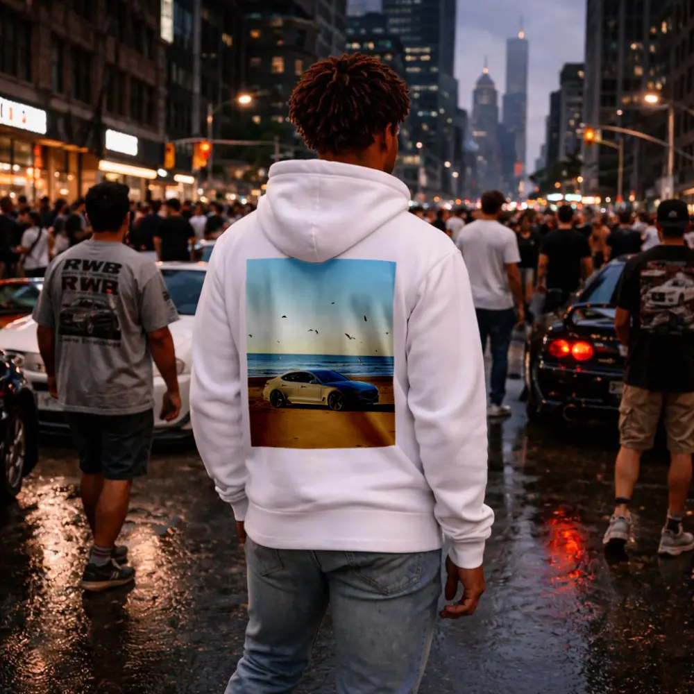 Genesis G70 Silver Sedan Beach Setting – Hoodies