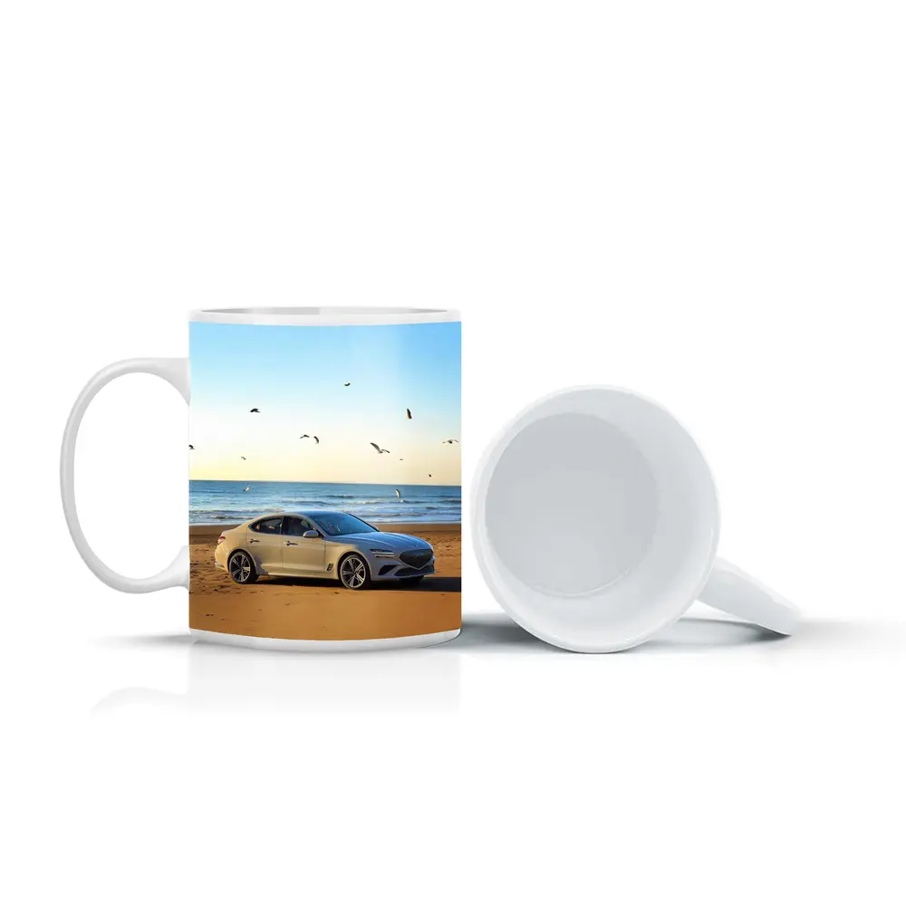 Genesis G70 Silver Sedan Beach Setting – Mugs