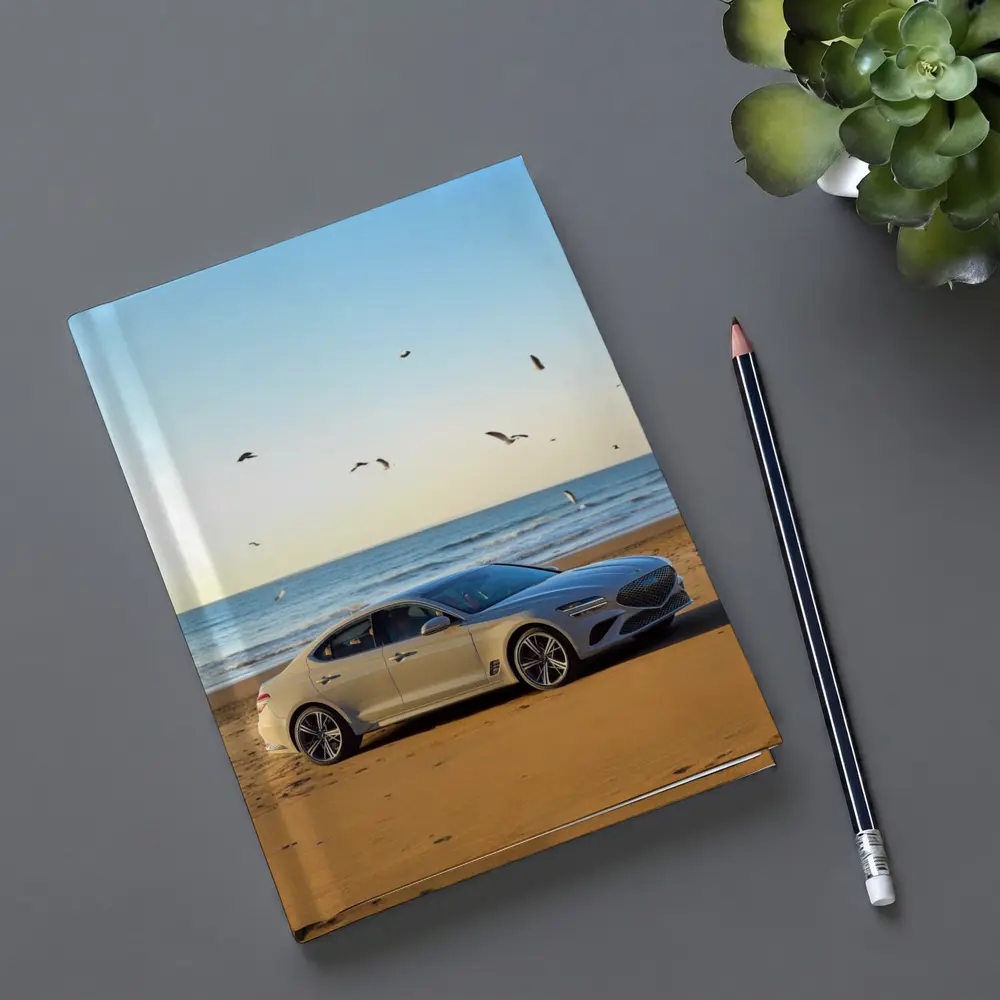 Genesis G70 Silver Sedan Beach Setting – Notebooks