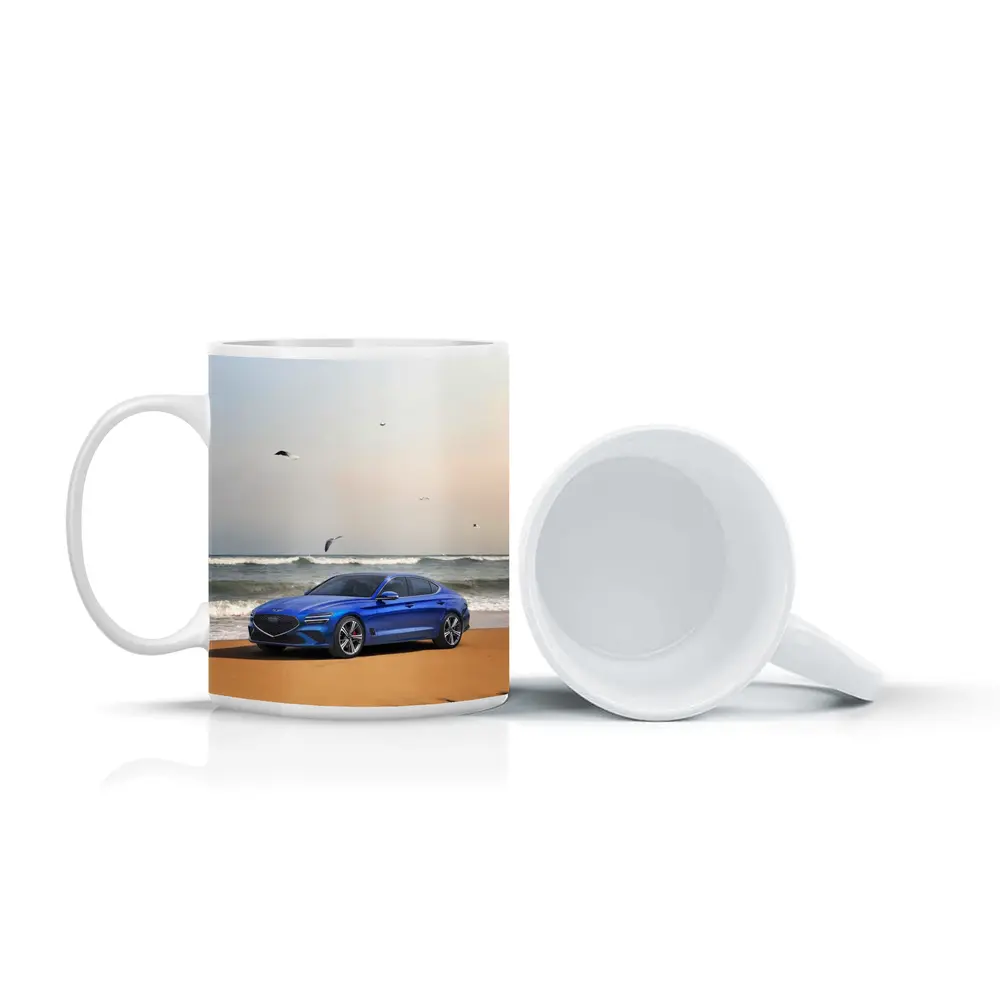 Genesis G70 Blue Sedan Beach Setting – Mugs