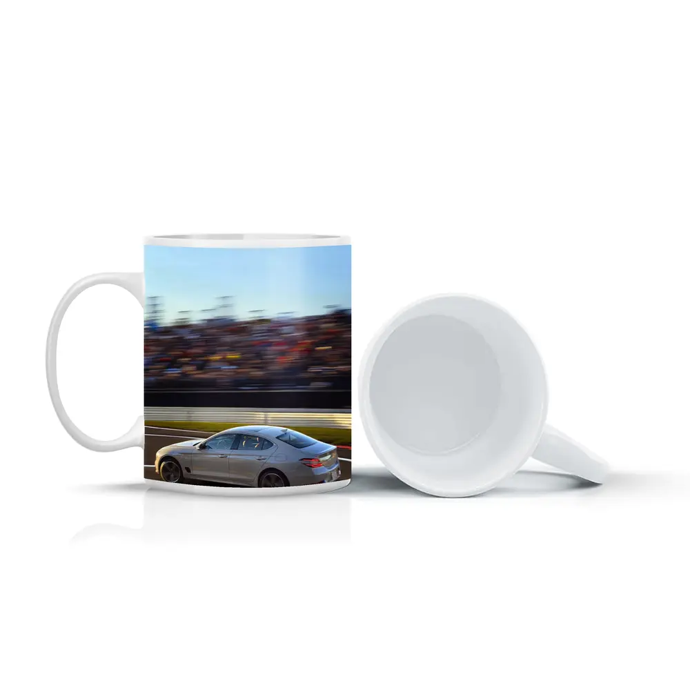 Genesis G70 Racing On Blurred Track – Mugs