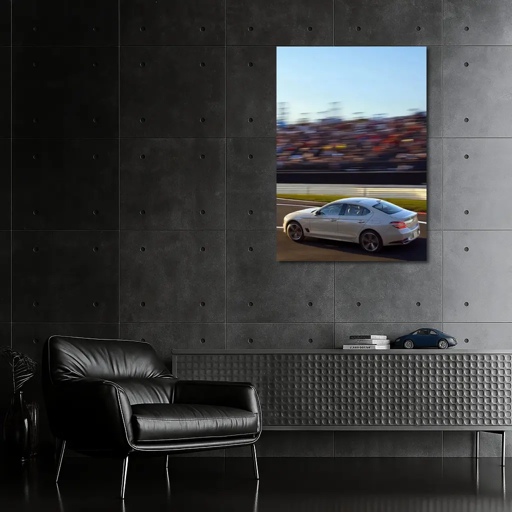 Genesis G70 Racing On Blurred Track – Wall Art