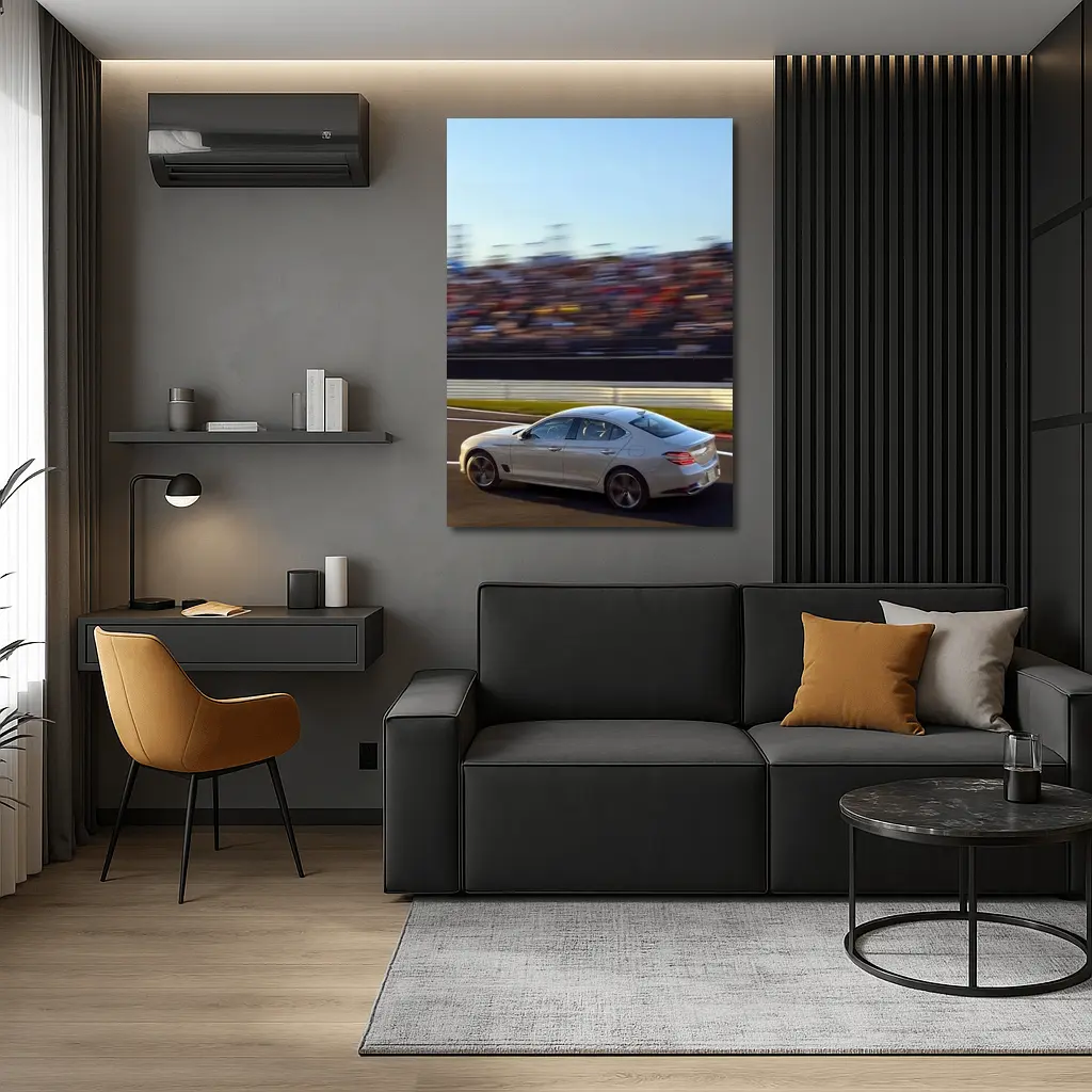 Genesis G70 Racing On Blurred Track – Wall Art
