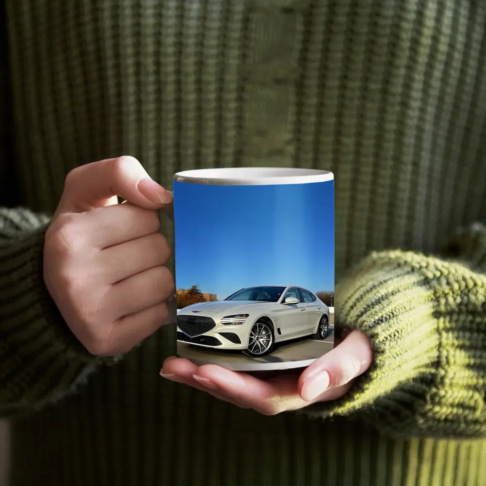 Genesis G70 White Sedan Clear Sky – Mugs