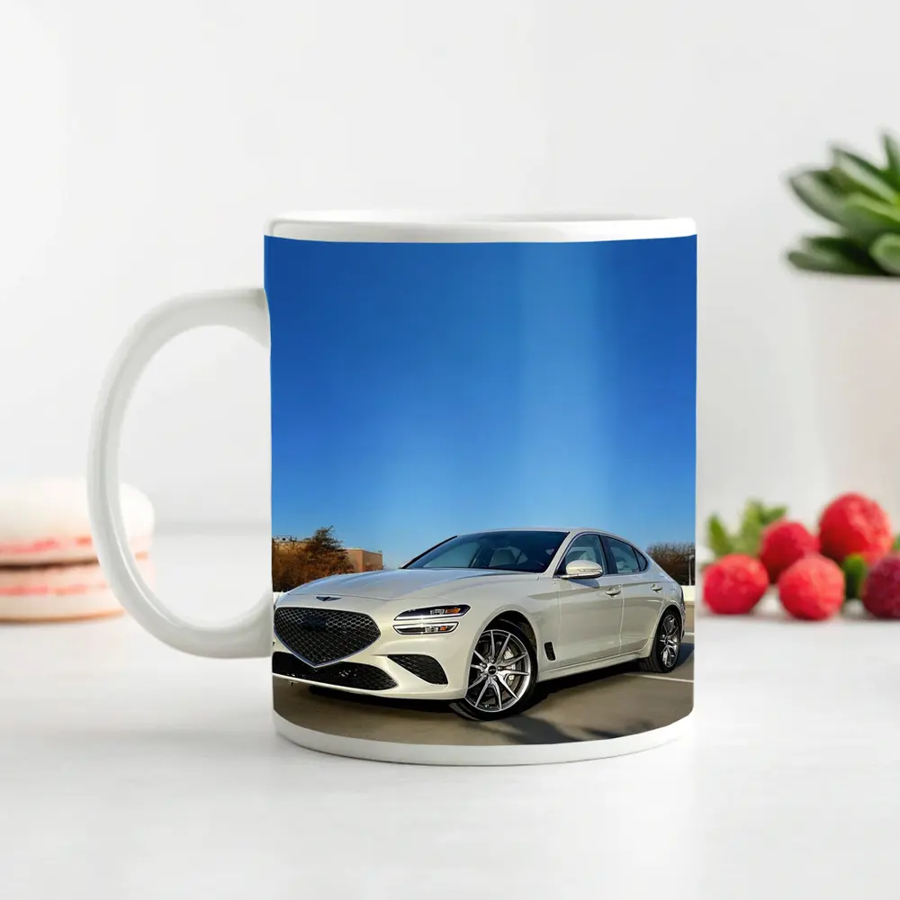 Genesis G70 White Sedan Clear Sky – Mugs