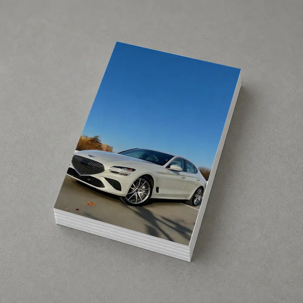 Genesis G70 White Sedan Clear Sky – Postcards
