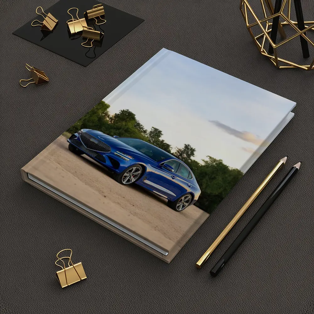 Genesis G70 Blue Sedan Parked Outdoors – Notebooks