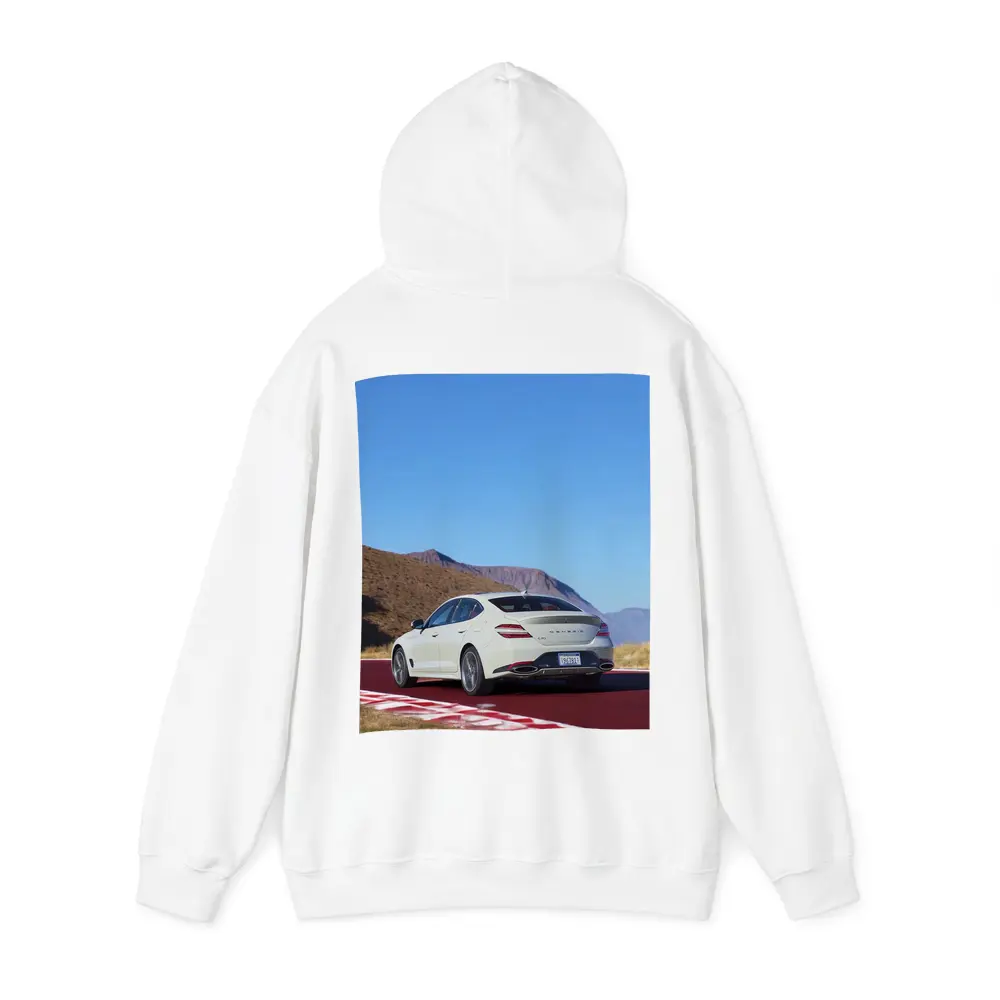 Genesis G70 White Sedan Desert Track – Hoodies