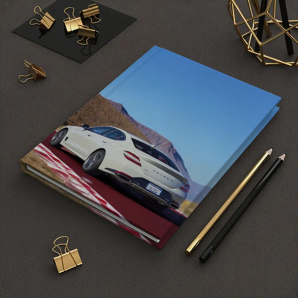 Genesis G70 White Sedan Desert Track – Notebooks