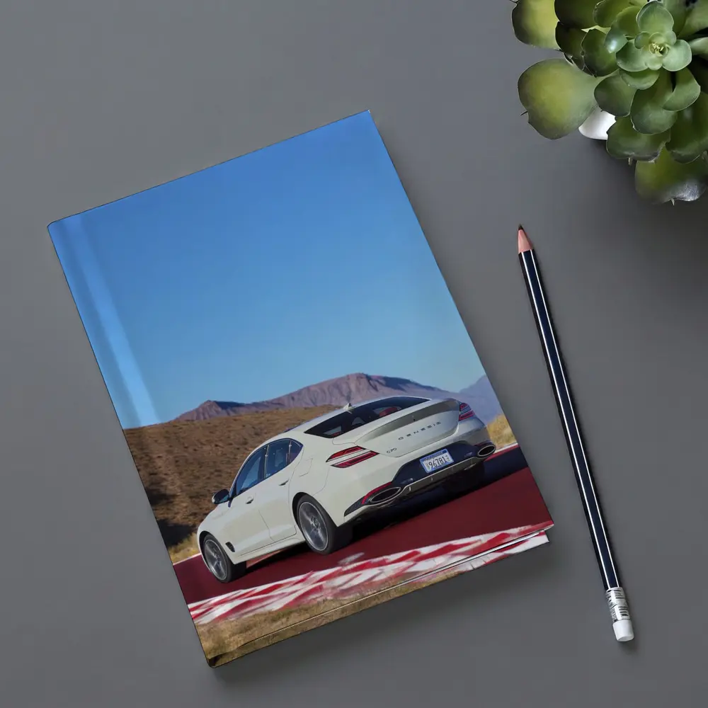 Genesis G70 White Sedan Desert Track – Notebooks