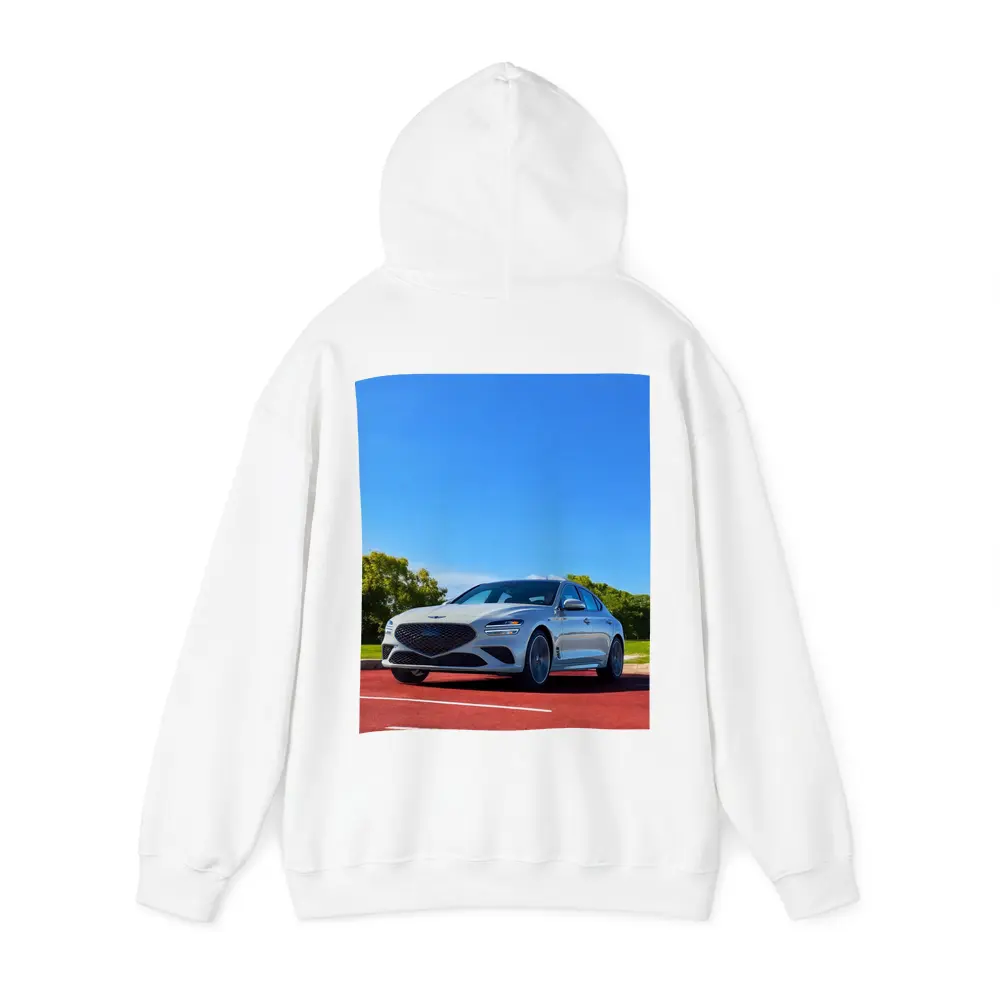 Genesis G70 White Sedan Blue Sky – Hoodies