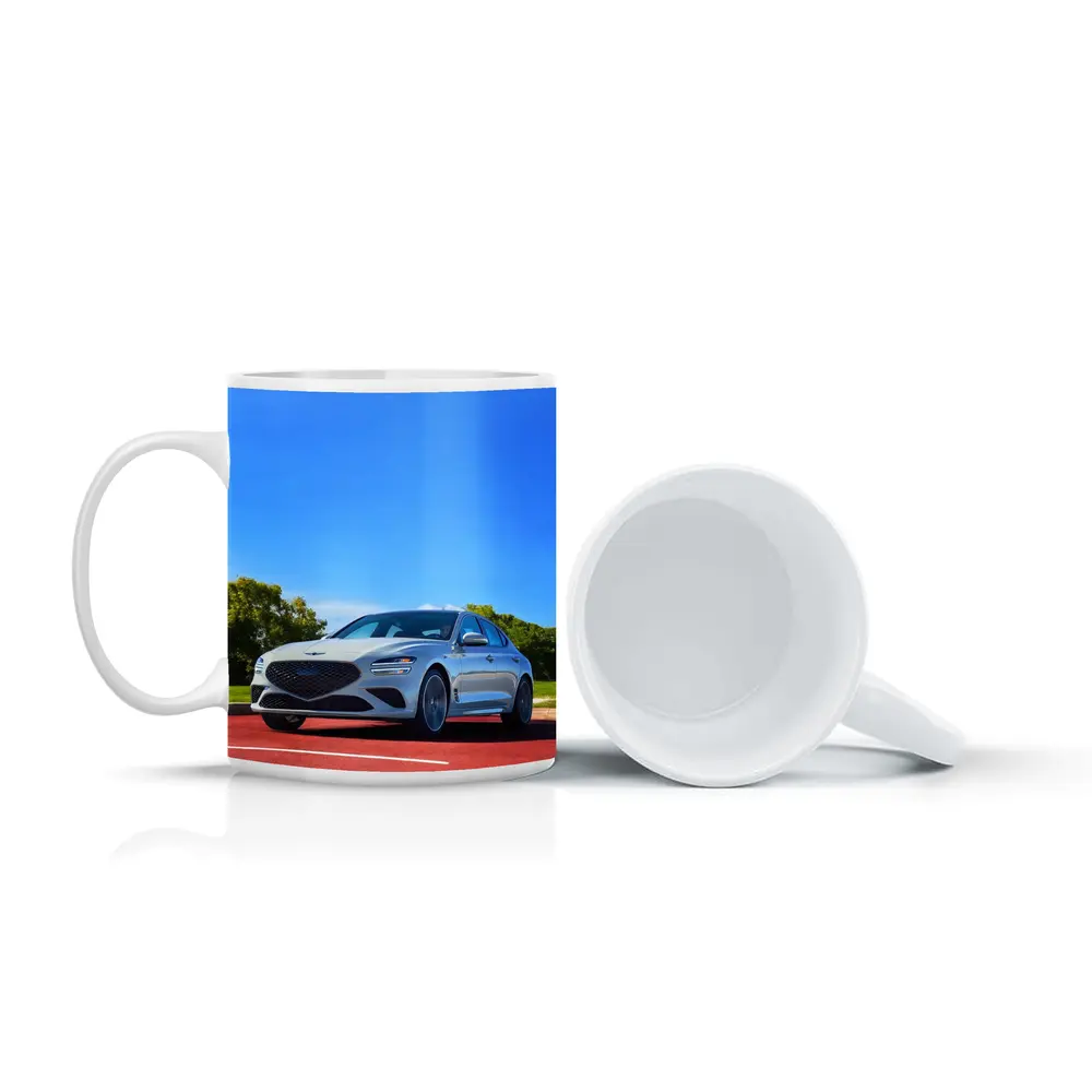 Genesis G70 White Sedan Blue Sky – Mugs