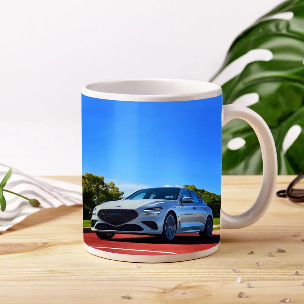 Genesis G70 White Sedan Blue Sky – Mugs