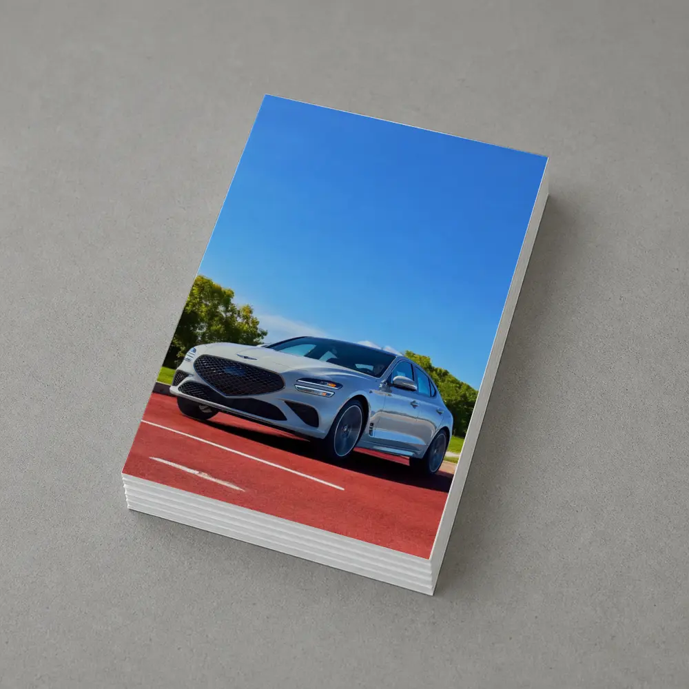 Genesis G70 White Sedan Blue Sky – Postcards