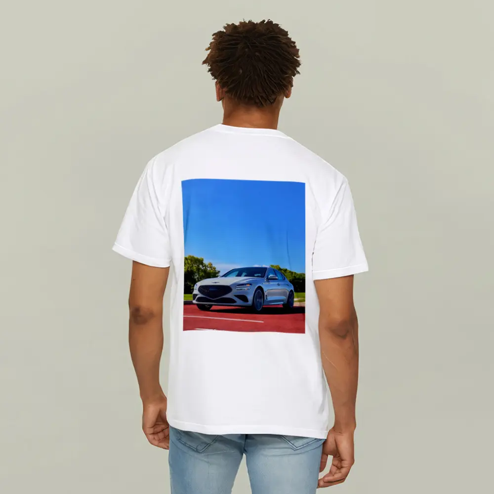 Genesis G70 White Sedan Blue Sky – T-Shirts