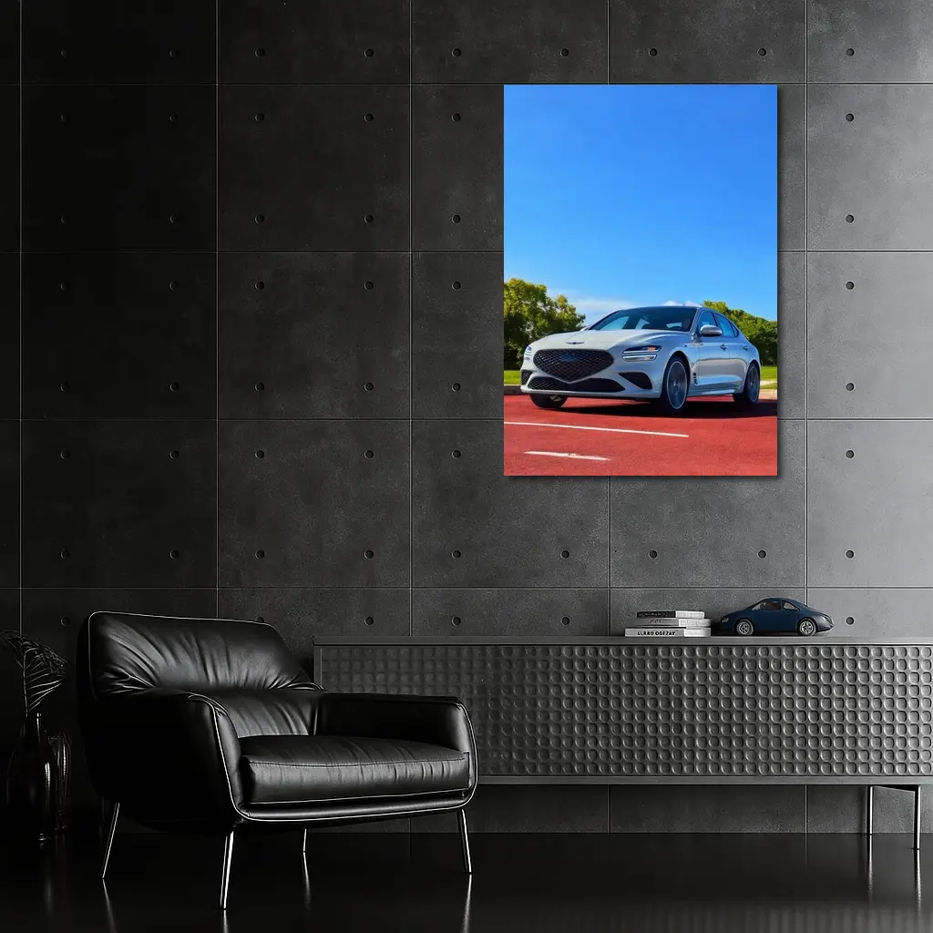 Genesis G70 White Sedan Blue Sky – Wall Art