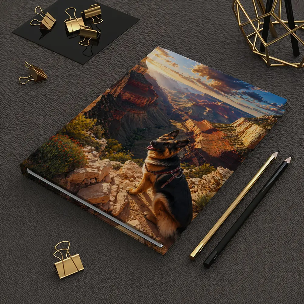 German Shepherd Sitting Grand Canyon Sunset – Notebooks