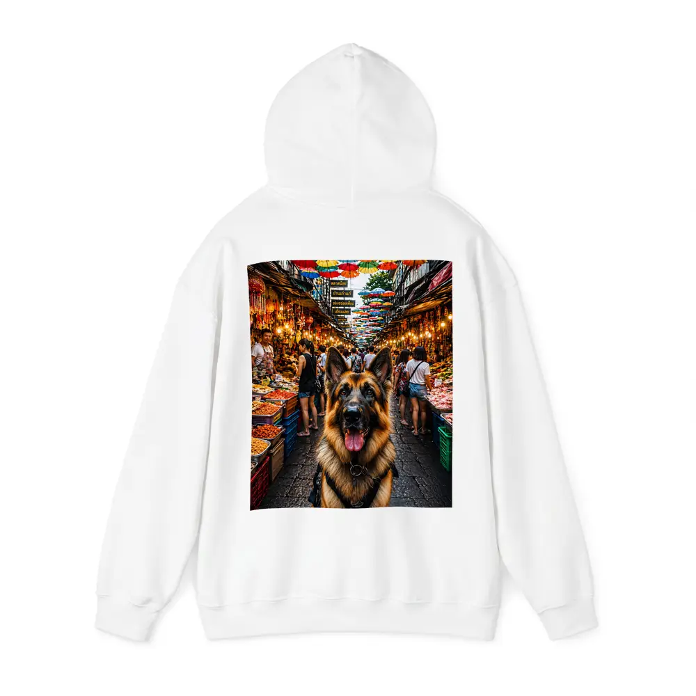 German Shepherd at Bangkok Street Market – Hoodies