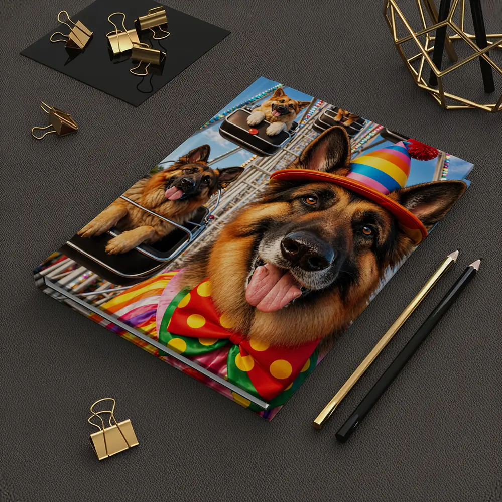 German Shepherd Clown Costume Ferris Wheel – Notebooks