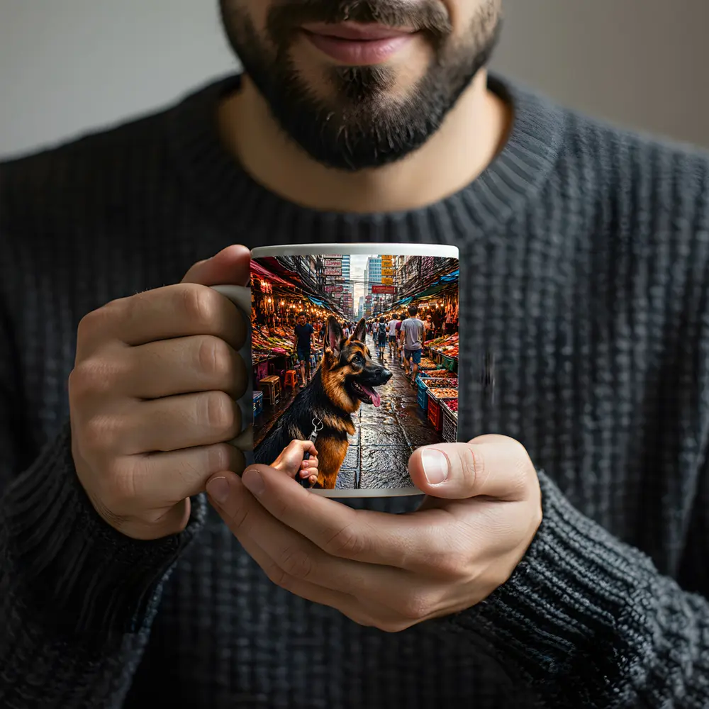 German Shepherd Dog Bangkok Street Market – Mugs