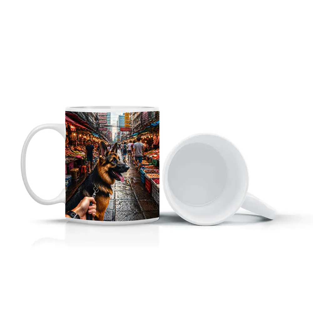 German Shepherd Dog Bangkok Street Market – Mugs