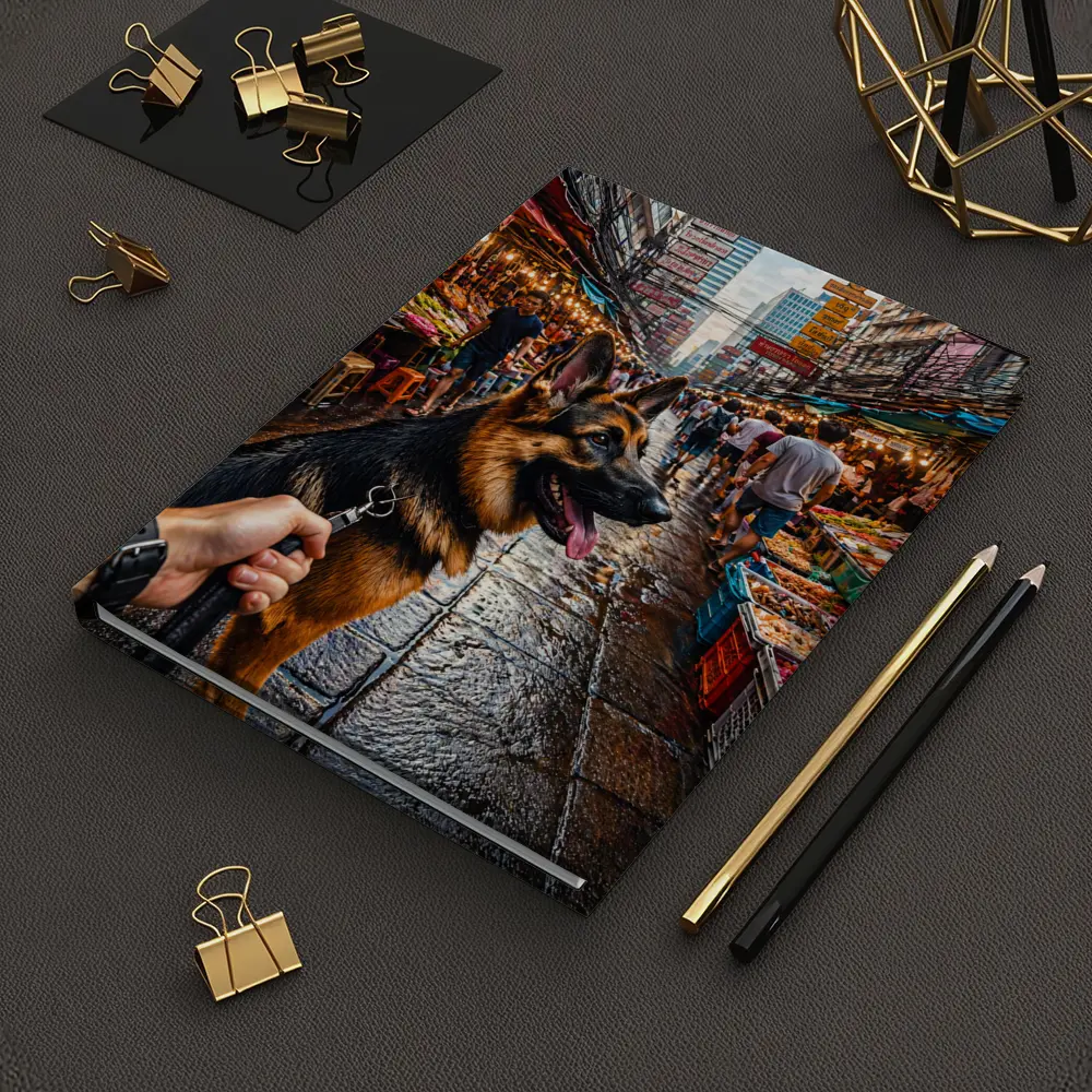 German Shepherd Dog Bangkok Street Market – Notebooks