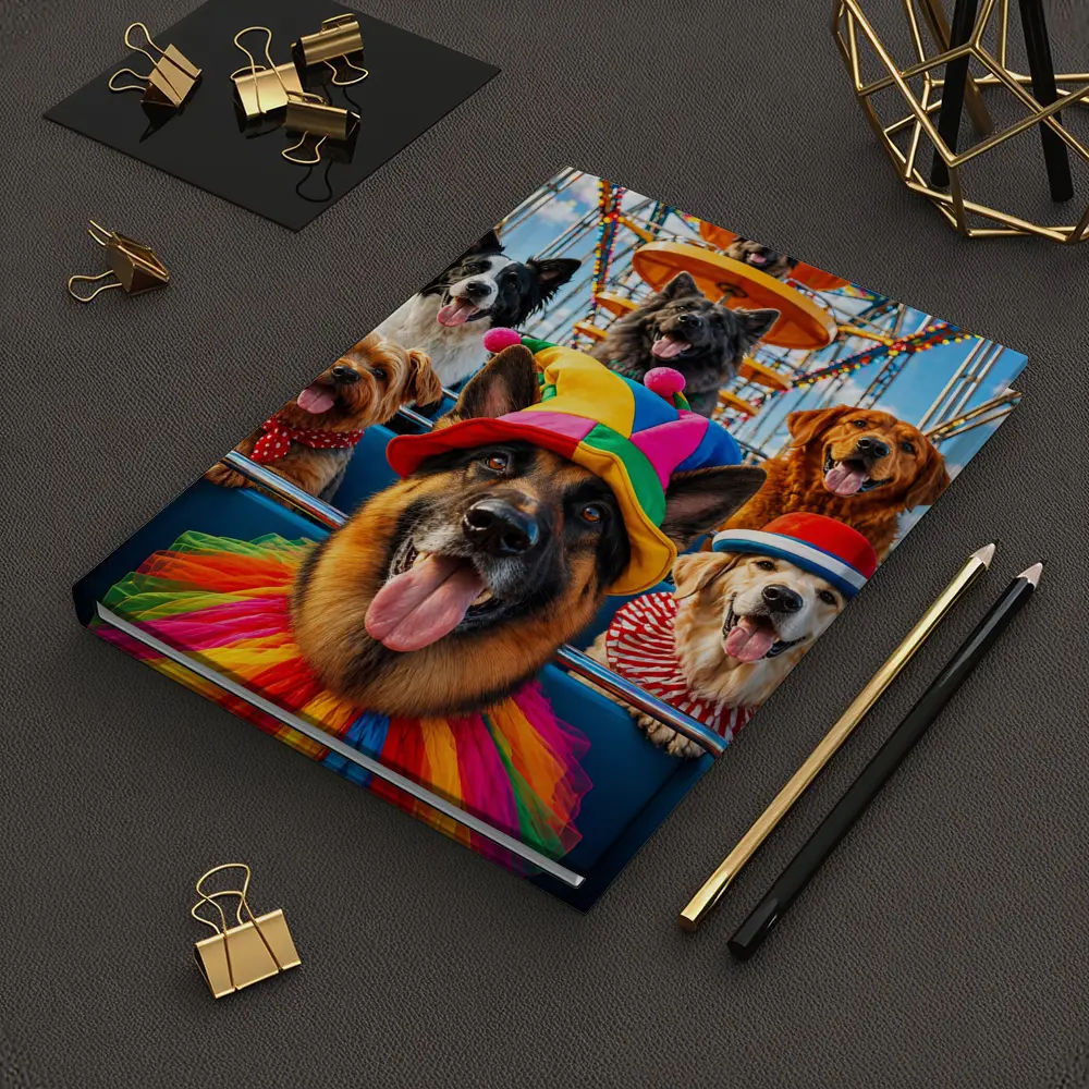 German Shepherd Dogs Clown Hats Carnival Ferris Wheel – Notebooks