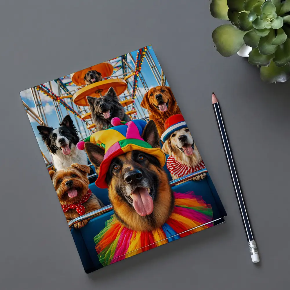 German Shepherd Dogs Clown Hats Carnival Ferris Wheel – Notebooks