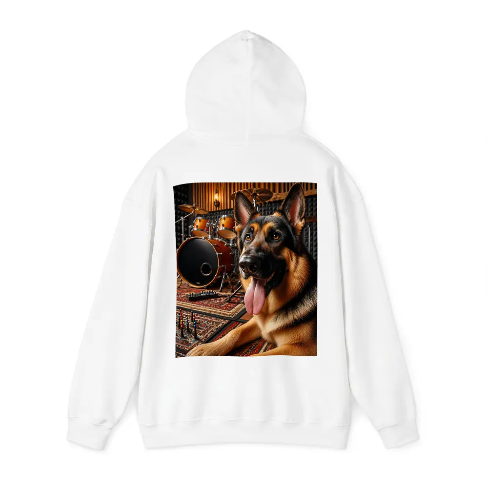 German Shepherd Relaxing In Music Studio – Hoodies