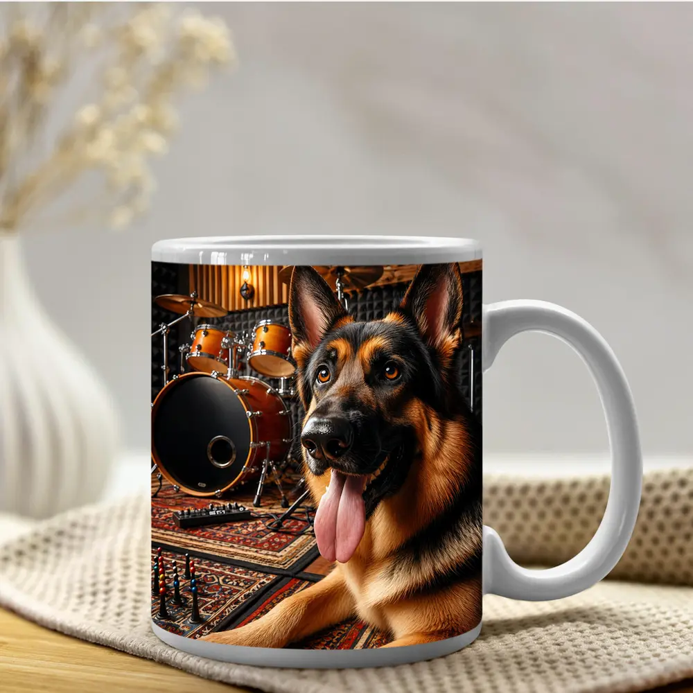 German Shepherd Relaxing In Music Studio – Mugs