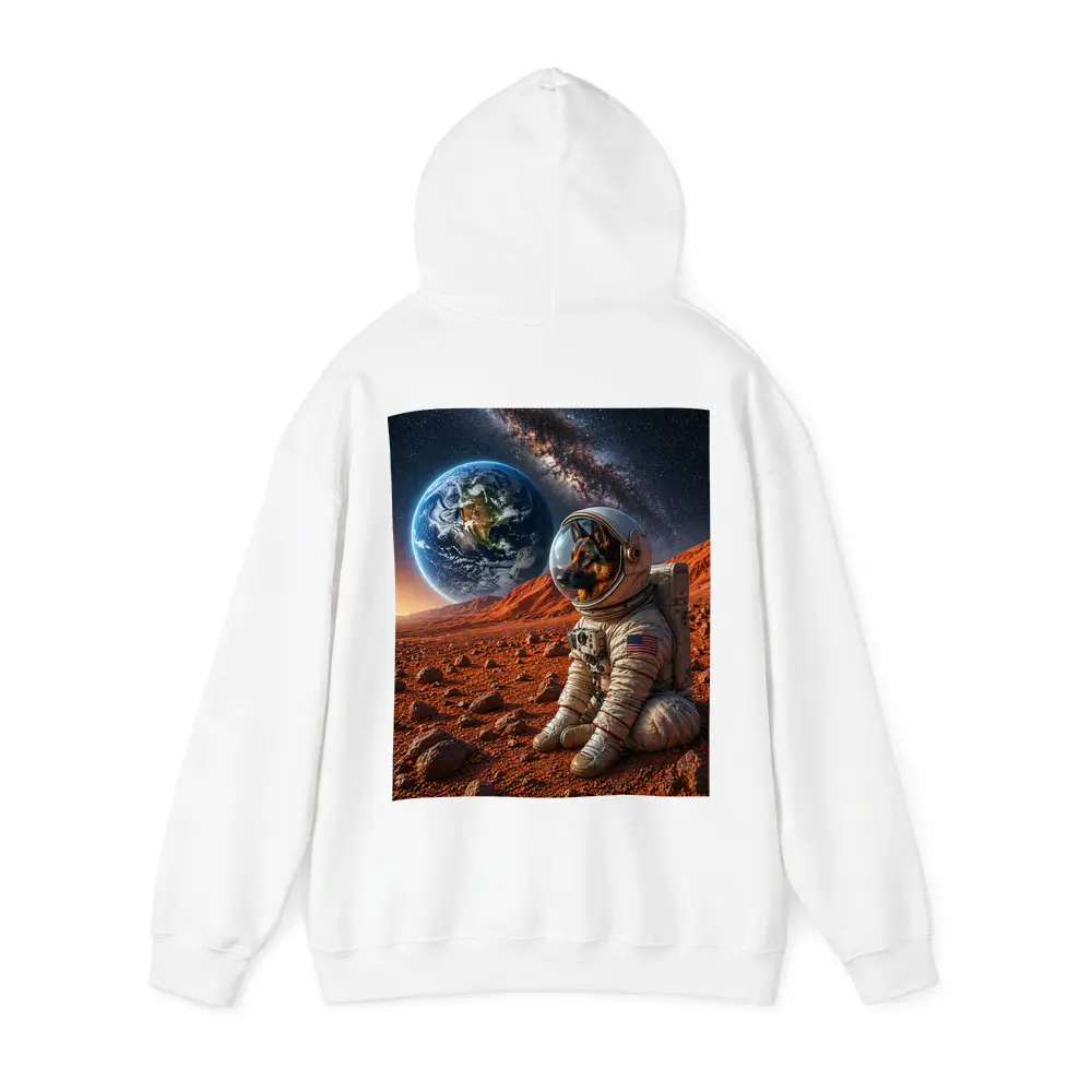 German Shepherd Astronaut On Mars Surface – Hoodies