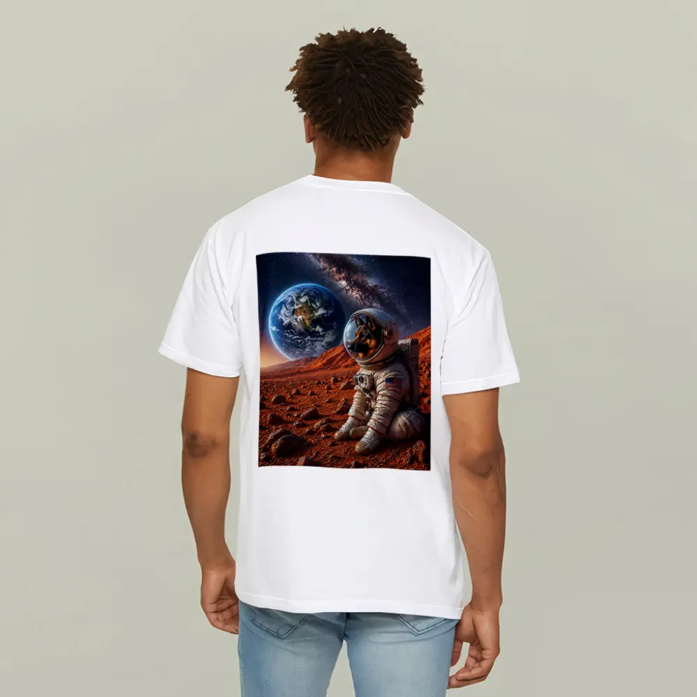German Shepherd Astronaut On Mars Surface – T-Shirts