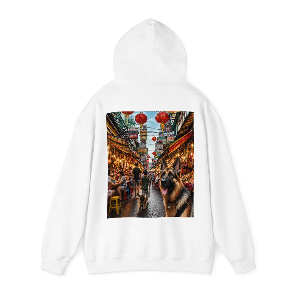 German Shepherd Dog Bangkok Market Street – Hoodies