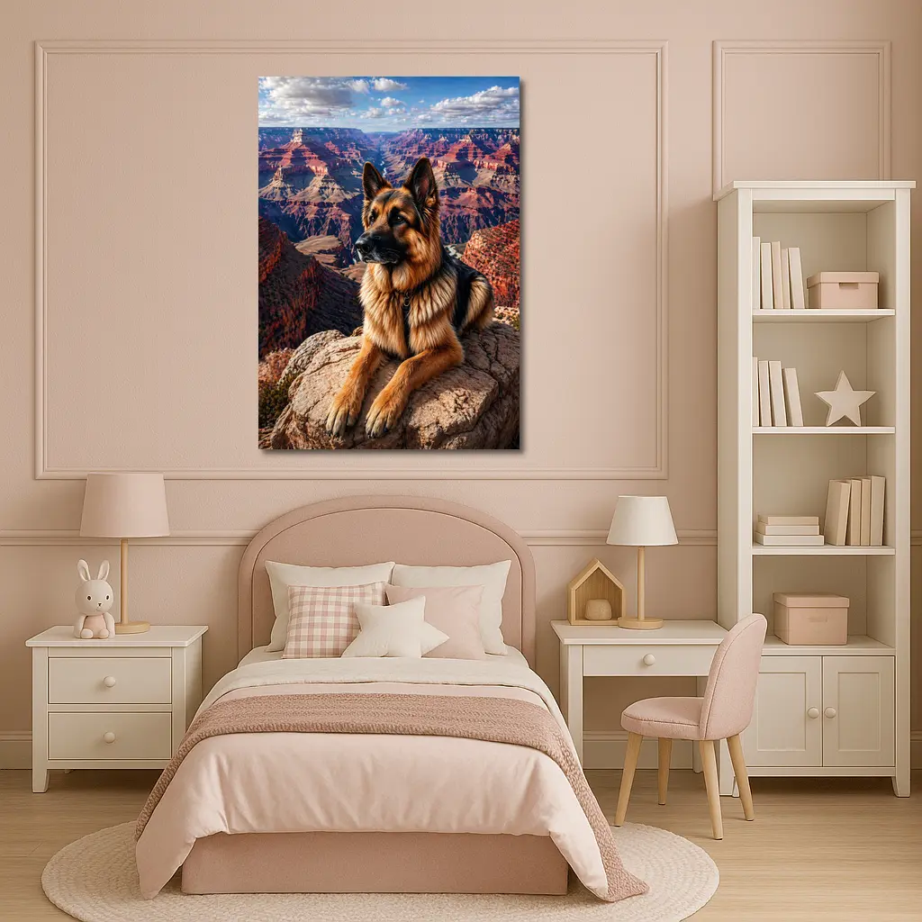 German Shepherd Resting at Grand Canyon – Wall Art
