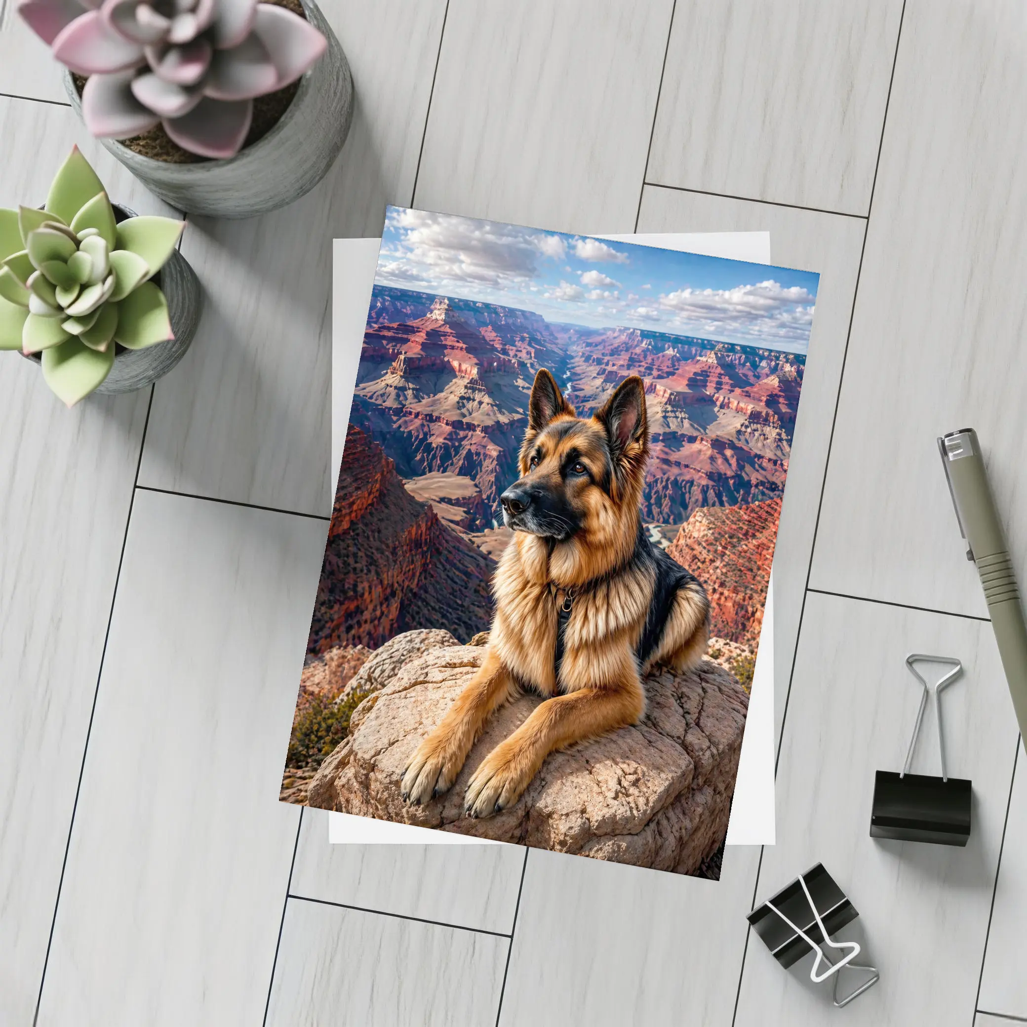 German Shepherd Resting at Grand Canyon – Postcards