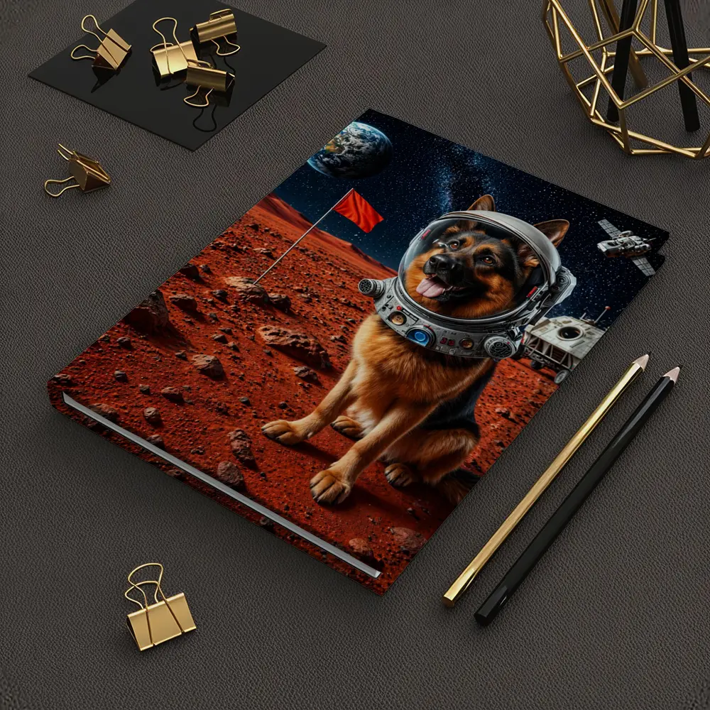 German Shepherd Astronaut Dog on Mars – Notebooks