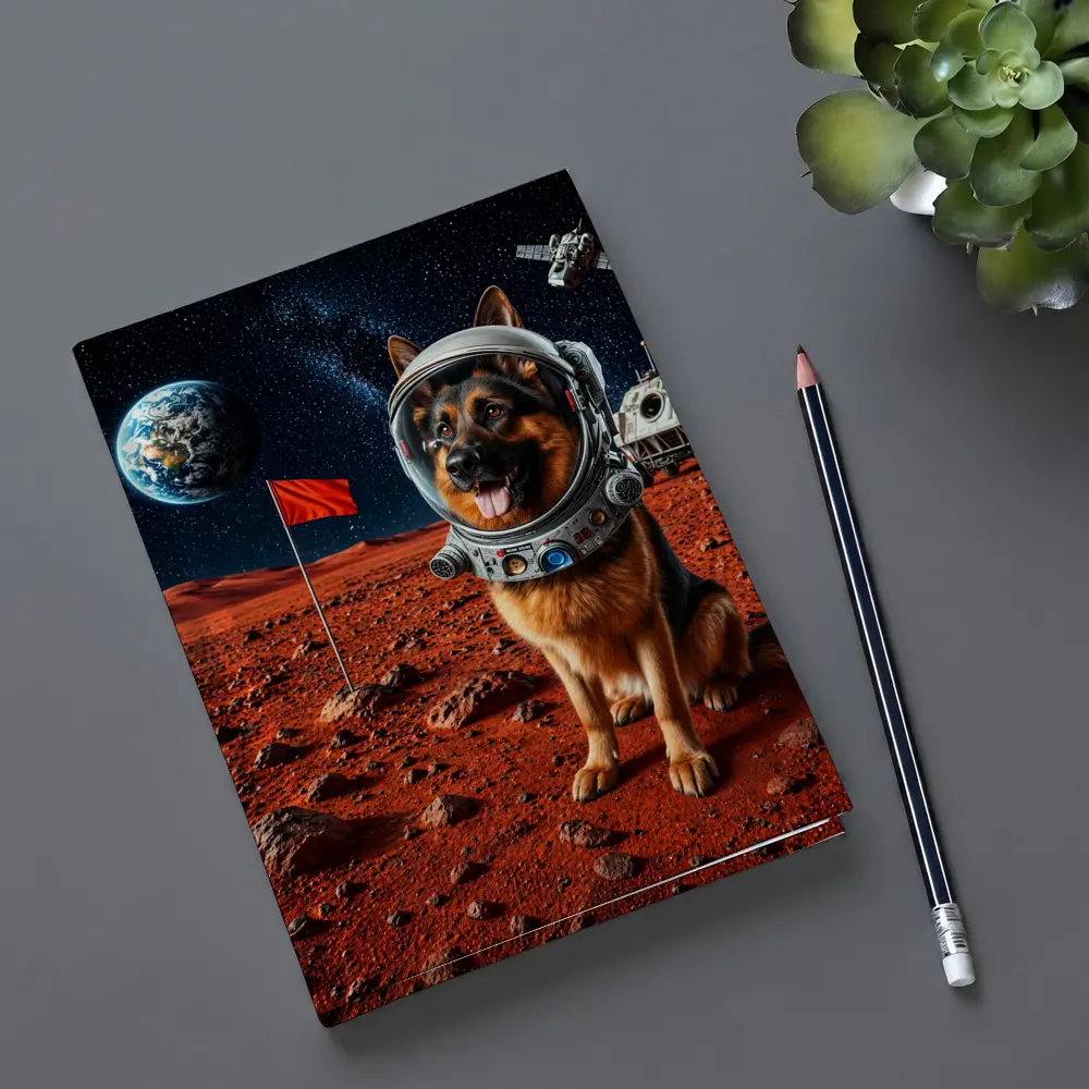 German Shepherd Astronaut Dog on Mars – Notebooks