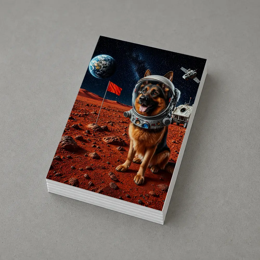 German Shepherd Astronaut Dog on Mars – Postcards