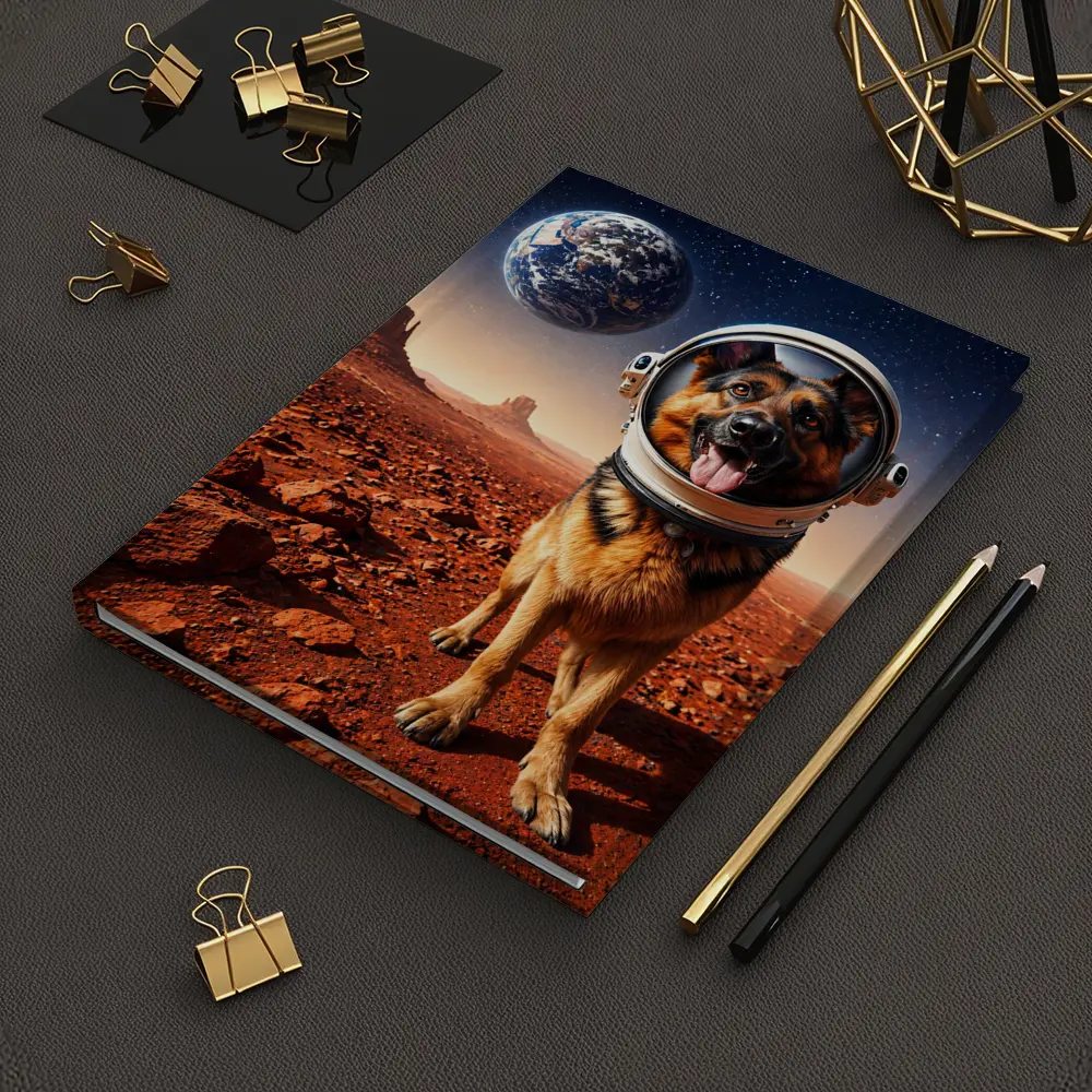 German Shepherd Astronaut Dog on Mars – Notebooks