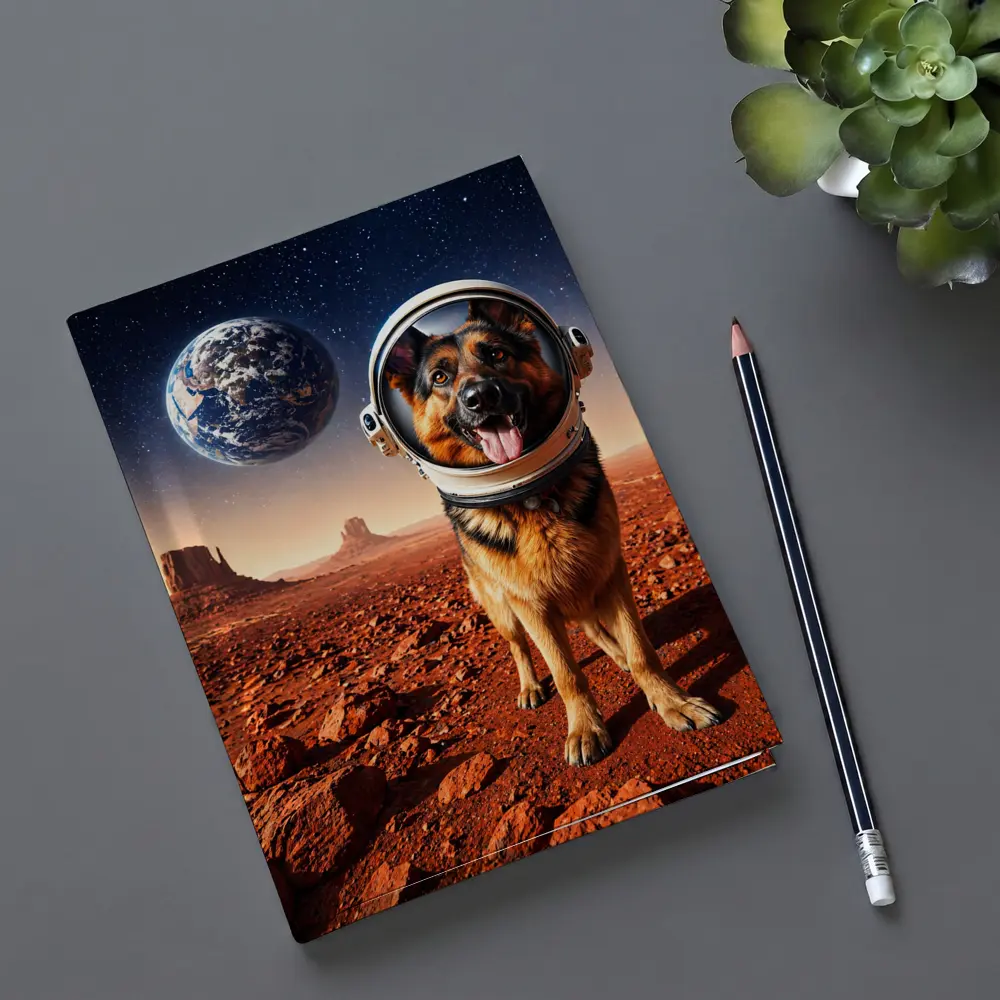German Shepherd Astronaut Dog on Mars – Notebooks