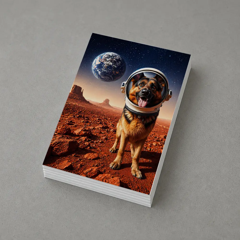 German Shepherd Astronaut Dog on Mars – Postcards