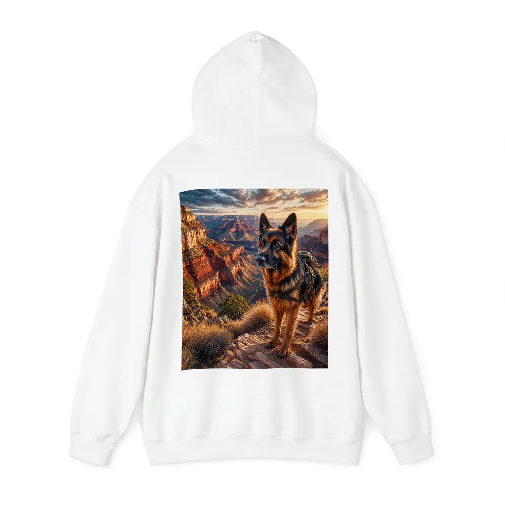 German Shepherd Standing at Grand Canyon Sunset – Hoodies