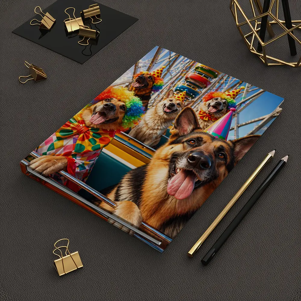 German Shepherds Clown Costumes Ferris Wheel Carnival – Notebooks