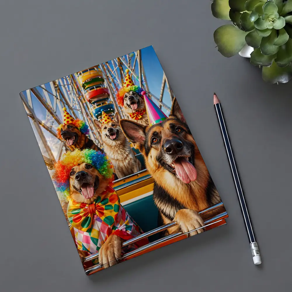 German Shepherds Clown Costumes Ferris Wheel Carnival – Notebooks